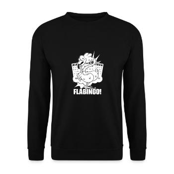Comical Flamingo Bingo Flamingo Un joueur de Bingo - Sweat-shirt Unisexe - noir - Devant - Alina (178cm) & Michal (187cm)