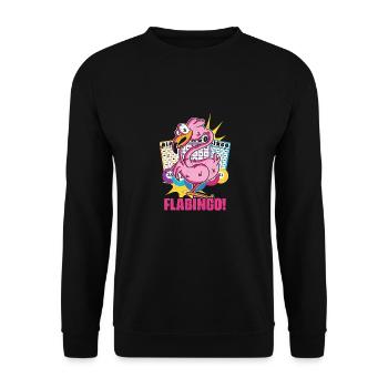 Flamingo Flamingo Flamingo Flamingo Flamingo Pour les joueurs de Bingo - Sweat-shirt Unisexe - noir - Devant - Alina (178cm) & Michal (187cm)