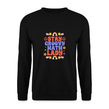 Awesome Stay Groovy Math Lady For Groovy - Unisex Pullover - Schwarz - Vorne - Alina (178cm) & Michal (187cm)