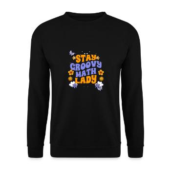 Retro Stay Groovy Math Lady For A Groovy - Unisex Sweatshirt - black - Front - Alina (178cm) & Michal (187cm)