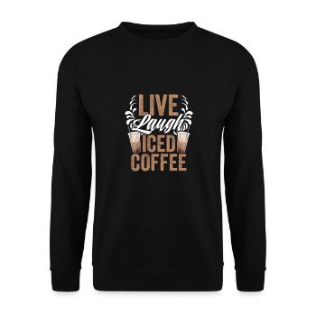 Live Rire Barista de café glacé génial pour un - Sweat-shirt Unisexe - noir - Devant - Alina (178cm) & Michal (187cm)