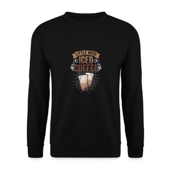 Little Miss Iced Coffee Funny Caffeinated Iced - Unisex Pullover - Schwarz - Vorne - Alina (178cm) & Michal (187cm)