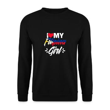 J’aime ma fille philippine Fille philippine géniale - Sweat-shirt Unisexe - noir - Devant - Alina (178cm) & Michal (187cm)