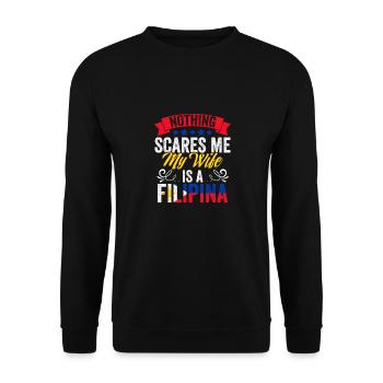 Rien ne me fait peur Drôle Femme philippine Une philippine - Sweat-shirt Unisexe - noir - Devant - Alina (178cm) & Michal (187cm)
