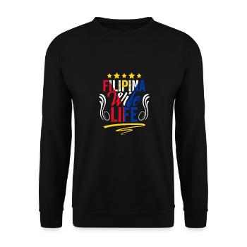 Super vie d’épouse philippine pour un fan philippin - Sweat-shirt Unisexe - noir - Devant - Alina (178cm) & Michal (187cm)