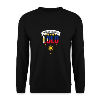 World's Greatest Lolo Awesome Pinoy Fan Filipino - Unisex Sweatshirt - black - Front - Alina (178cm) & Michal (187cm)