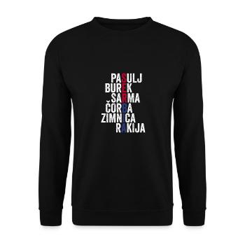 Cool Srbija Serbian Favorite Foods Serbia Lover - Unisex Pullover - Schwarz - Vorne - Alina (178cm) & Michal (187cm)