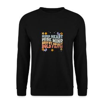 Vintage Empathie Enfant Coeur Sage Courageux - Sweat-shirt Unisexe - noir - Devant - Alina (178cm) & Michal (187cm)