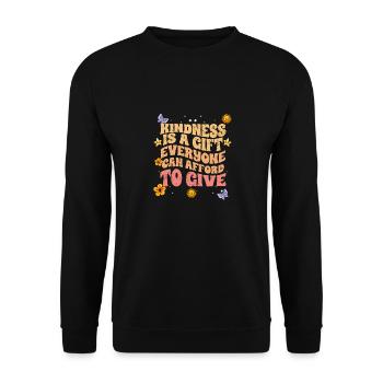 La gentillesse motivationnelle est un cadeau que tout le monde peut faire - Sweat-shirt Unisexe - noir - Devant - Alina (178cm) & Michal (187cm)