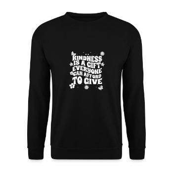 La gentillesse inspirante est un cadeau que tout le monde peut faire - Sweat-shirt Unisexe - noir - Devant - Alina (178cm) & Michal (187cm)