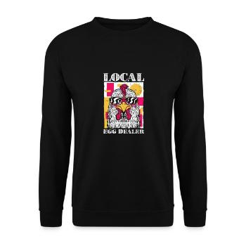 Vintage Local Egg Dealer Chicken Farming Chicken - Unisex Sweatshirt - black - Front - Alina (178cm) & Michal (187cm)