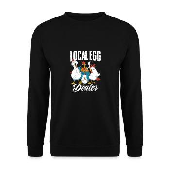 Pondeuse d’œufs locale Couche drôle d’élevage de poulet - Sweat-shirt Unisexe - noir - Devant - Alina (178cm) & Michal (187cm)