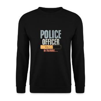 Retro Police Officer In Training Back The Blue A - Unisex Sweatshirt - black - Front - Alina (178cm) & Michal (187cm)