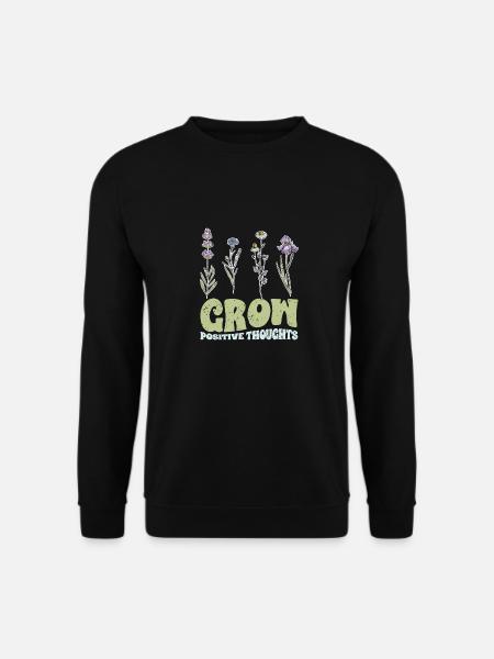 Vintage Grow Positive Thoughts Plant Lover - Unisex Pullover - Schwarz