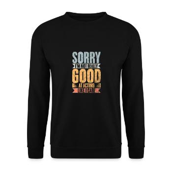 Vintage Introverts I'm Not Really Good At Acting - Unisex Pullover - Schwarz - Vorne - Alina (178cm) & Michal (187cm)