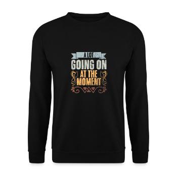 Vintage A Lot Going On At The Moment Introvert - Unisex Sweatshirt - black - Front - Alina (178cm) & Michal (187cm)