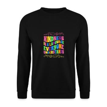 La gentillesse est un langage que tout le monde comprend L’autisme - Sweat-shirt Unisexe - noir - Devant - Alina (178cm) & Michal (187cm)