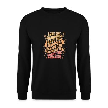 Motivational Animal Foster For Kind Animal Rights - Unisex Pullover - Schwarz - Vorne - Alina (178cm) & Michal (187cm)