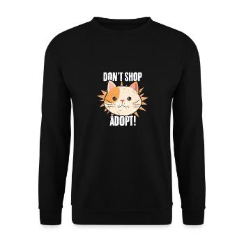 Awesome Cat Face Don't Shop Adopt Animal Foster - Unisex Sweatshirt - black - Front - Alina (178cm) & Michal (187cm)