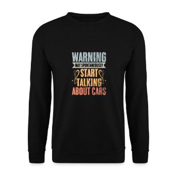 Vintage Warning peut spontanément commencer à parler - Sweat-shirt Unisexe - noir - Devant - Alina (178cm) & Michal (187cm)