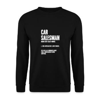 Awesome Car Salesman Definition Auto Dealership A - Unisex Pullover - Schwarz - Vorne - Alina (178cm) & Michal (187cm)