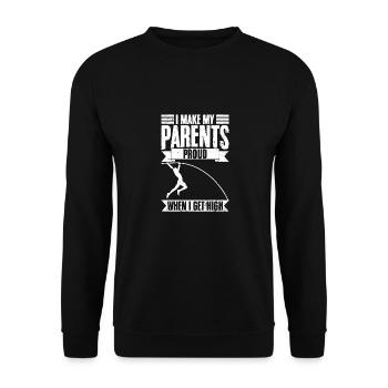 C’est drôle que je rende mes parents fiers quand je me défonce - Sweat-shirt Unisexe - noir - Devant - Alina (178cm) & Michal (187cm)