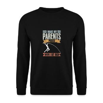 Vintage Je rends mes parents fiers quand je me défonce - Sweat-shirt Unisexe - noir - Devant - Alina (178cm) & Michal (187cm)