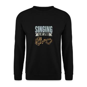 Le chant rétro est mon sport pour le chanteur de groupe - Sweat-shirt Unisexe - noir - Devant - Alina (178cm) & Michal (187cm)