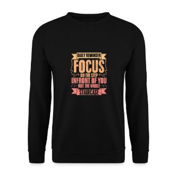 Daily Reminder Vintage Retro Affirmation A - Unisex Sweatshirt - black - Front - Alina (178cm) & Michal (187cm)
