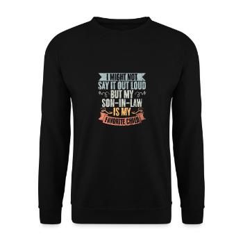 I Might Not Say It Out Loud Vintage My Favorite - Unisex Pullover - Schwarz - Vorne - Alina (178cm) & Michal (187cm)
