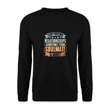 Investisseur de financement d’argent vintage pour une entreprise - Sweat-shirt Unisexe - noir - Devant - Alina (178cm) & Michal (187cm)