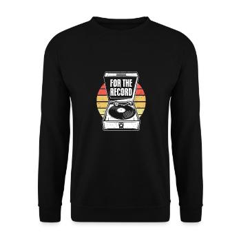 Platine vinyle vintage pour le disque Une fête à la maison - Sweat-shirt Unisexe - noir - Devant - Alina (178cm) & Michal (187cm)