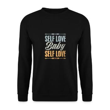 Vintage Self Love Baby Self Love Positive Vibes - Unisex Pullover - Schwarz - Vorne - Alina (178cm) & Michal (187cm)