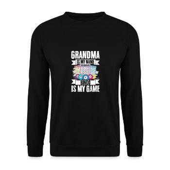 Grandma Is My Name Bingo Is My Game Funny Bingo - Unisex Sweatshirt - black - Front - Alina (178cm) & Michal (187cm)