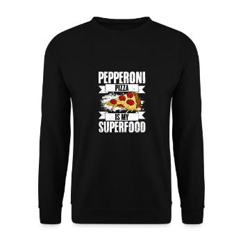 Pepperoni Pizza Funny Superfood Pizza Manger pour - Sweat-shirt Unisexe - noir - Devant - Alina (178cm) & Michal (187cm)