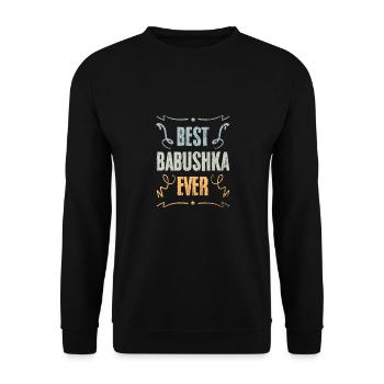 Vintage Best Babushka Ever For Russian Grandma - Unisex Sweatshirt - black - Front - Alina (178cm) & Michal (187cm)