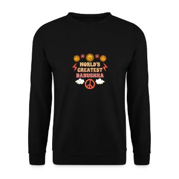 Cool World's Greatest Babushka Russian Grandma - Unisex Sweatshirt - black - Front - Alina (178cm) & Michal (187cm)