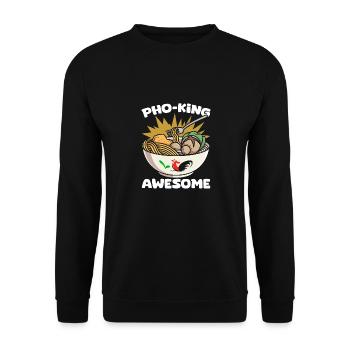 Pho King Awesome Funny Pho Pun Pho Soup A - Unisex Sweatshirt - black - Front - Alina (178cm) & Michal (187cm)