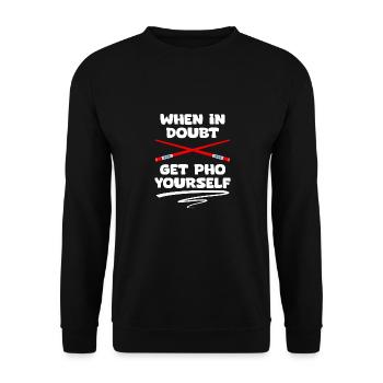 En cas de doute, drôle Get Pho vous-même pour - Sweat-shirt Unisexe - noir - Devant - Alina (178cm) & Michal (187cm)