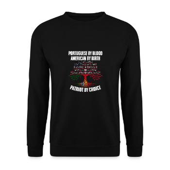 Cool Portuguese By Blood American By Birth Patriot - Unisex Pullover - Schwarz - Vorne - Alina (178cm) & Michal (187cm)