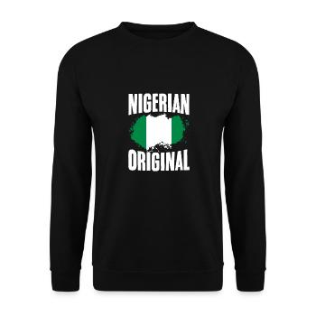 Awesome Nigerian Original Nigeria Flag For - Unisex Sweatshirt - black - Front - Alina (178cm) & Michal (187cm)