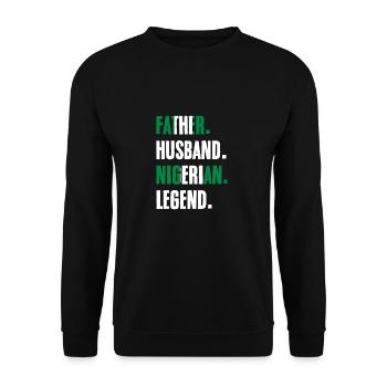 Super père mari légende nigériane pour - Sweat-shirt Unisexe - noir - Devant - Alina (178cm) & Michal (187cm)