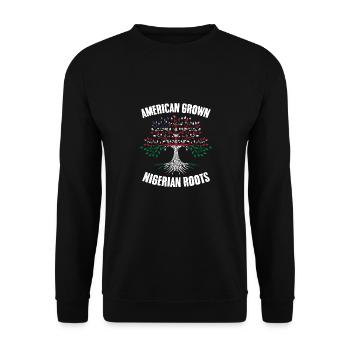 American Grown Awesome Nigerian Roots For Nigerian - Unisex Sweatshirt - black - Front - Alina (178cm) & Michal (187cm)