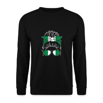 Messy Bun Nigeria Awesome Nigerian Girl For - Unisex Sweatshirt - black - Front - Alina (178cm) & Michal (187cm)