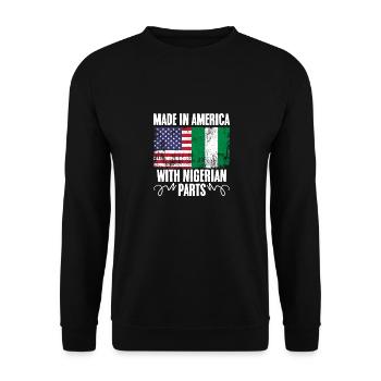 Made In America Funny Nigerian Parts For The - Unisex Sweatshirt - black - Front - Alina (178cm) & Michal (187cm)