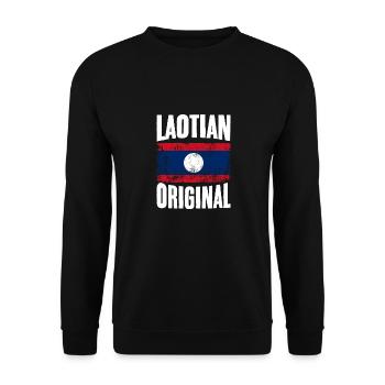 Awesome Laotian Original Laos Flag Laotian Roots - Unisex Sweatshirt - black - Front - Alina (178cm) & Michal (187cm)