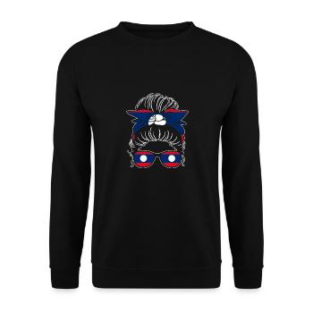 Awesome Laotian Girl Messy Bun Laos Flag For The - Unisex Sweatshirt - black - Front - Alina (178cm) & Michal (187cm)