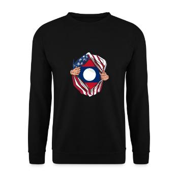 Awesome American Born With Laotian Roots For The - Unisex Sweatshirt - black - Front - Alina (178cm) & Michal (187cm)
