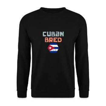 Cuban Bred Vintage Cuban Flag Pan Cubano For The - Unisex Sweatshirt - black - Front - Alina (178cm) & Michal (187cm)