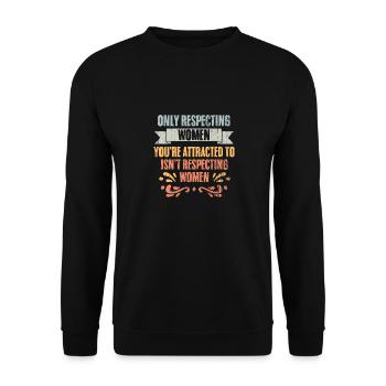 Vintage Respecting Women Feminine Gender Equality - Unisex Pullover - Schwarz - Vorne - Alina (178cm) & Michal (187cm)